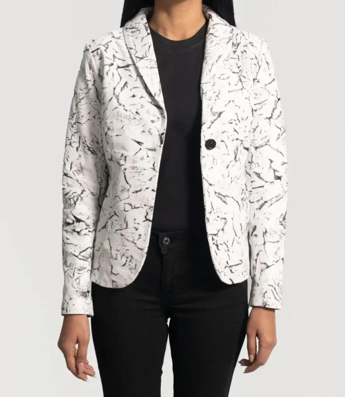 Women's White Donna Blake Leather Blazer