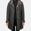 Women's Erica Shearling Black Leather Coat