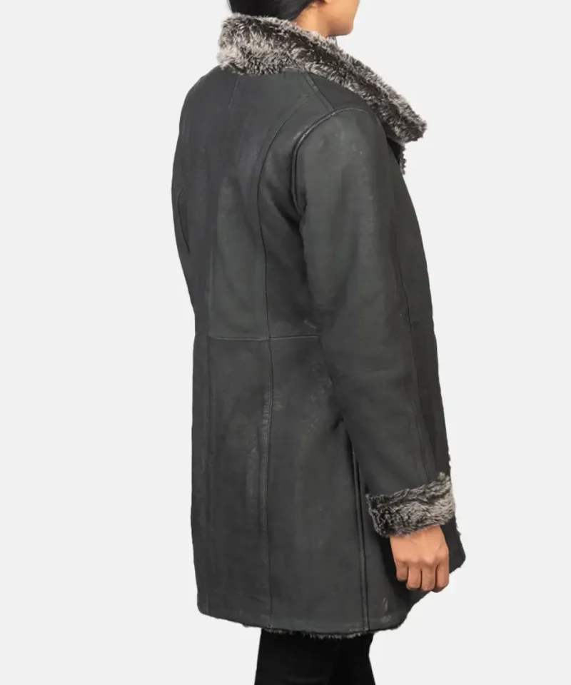 Women's Black Erica Shearling Leather Coat