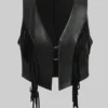 Women’s Fenny Western Style Black Leather Vest
