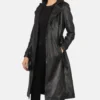 Women's Fixon Hooded Black Trench Coat