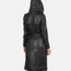 Women's Black Fixon Hooded Trench Coat