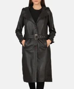 Women's Fixon Hooded Brown Trench Coat