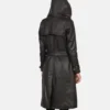 Women's Brown Fixon Hooded Trench Coat