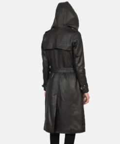 Women's Brown Fixon Hooded Trench Coat