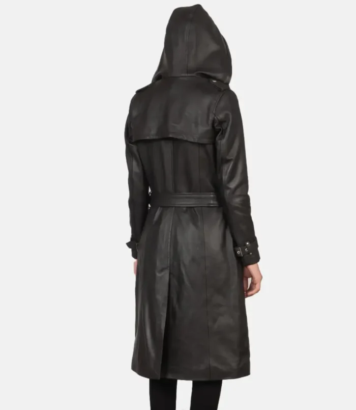 Women's Brown Fixon Hooded Trench Coat