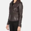 Women's Maroon Flashback Leather Biker Jacket