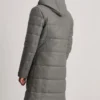 Men's Grey Floyd Hooded Leather Puffer Coat