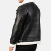 Men's Black & White Francis B-3 Leather Bomber Jacket