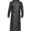 Men's Black Full Length Leather Coat Duster Coat