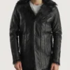 Men's Furcliff Black Leather Coat