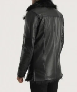 Men's Black Furcliff Leather Coat