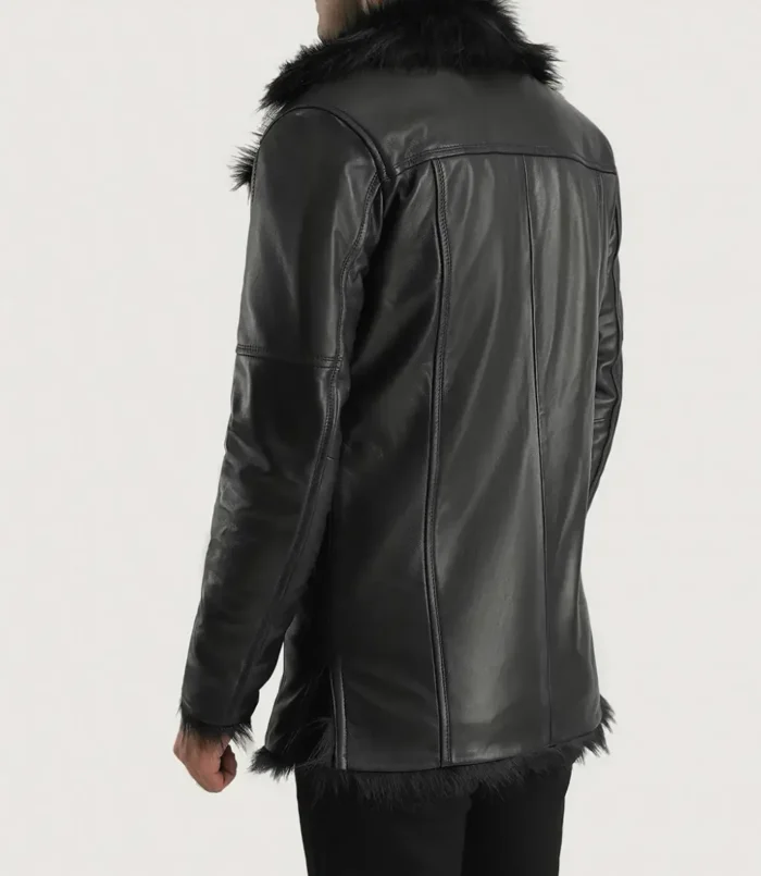 Men's Black Furcliff Leather Coat