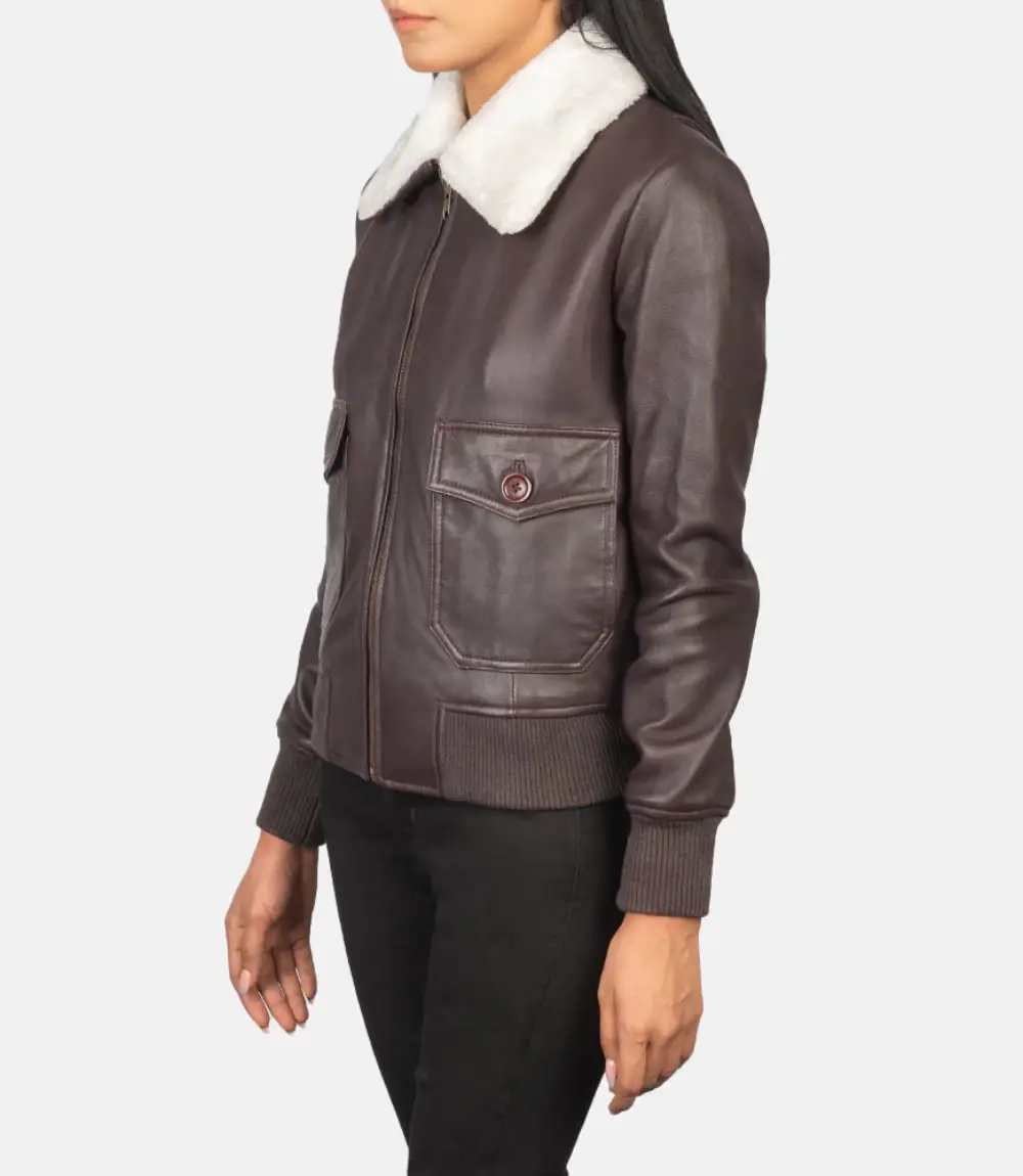 Stella G-1 Maroon Leather Bomber Jacket