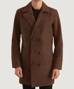 Men's Half Life Brown Leather Coat