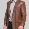 Men’s Henry Classic Brown Leather Blazer