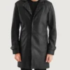 Men's Infinity Black Leather Coat