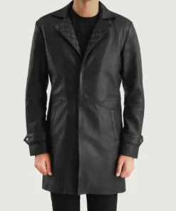 Men's Infinity Black Leather Coat