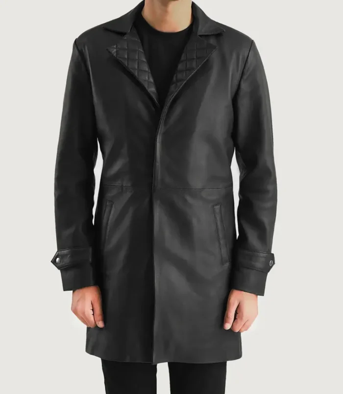 Men's Infinity Black Leather Coat