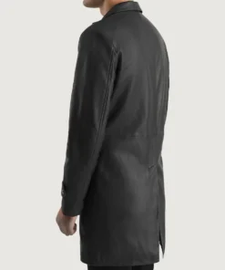 Men's Black Infinity Leather Coat
