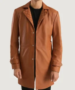 Men's Infinity Tan Brown Leather Coat