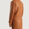 Men's Tan Brown Infinity  Leather Coat