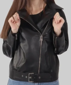 Women's Jane Black Biker Leather Jacket
