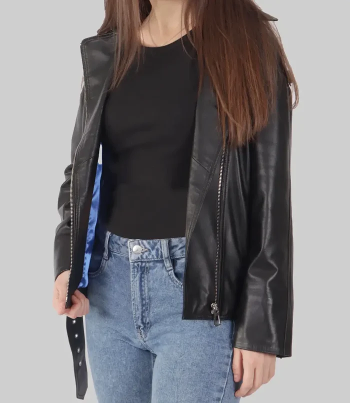 Women's Black Jane Biker Leather Jacket