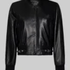 Women’s Jenna Black Leather Varsity Jacket