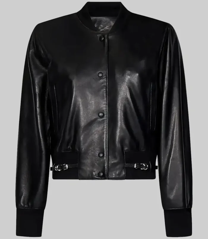 Women’s Jenna Black Leather Varsity Jacket