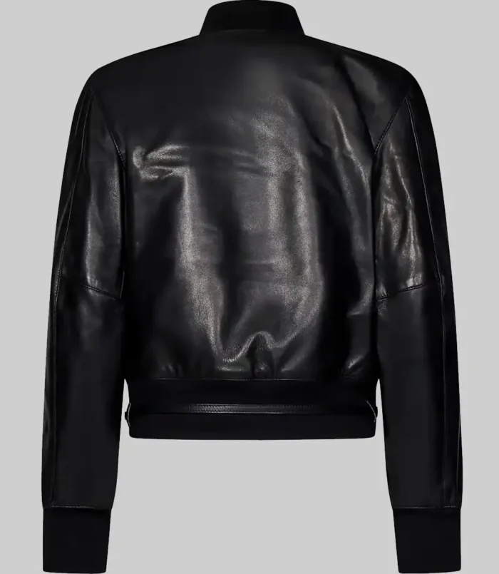 Women’s Black Jenna Leather Varsity Jacket