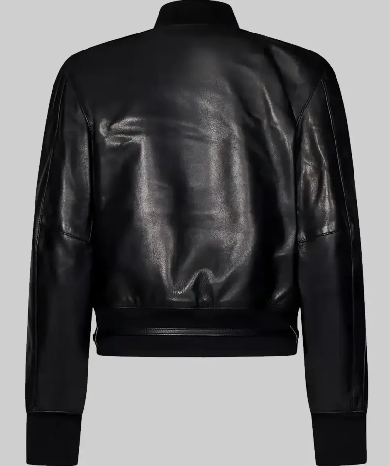 Women’s Black Jenna Leather Varsity Jacket