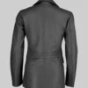 Women’s Black Jenna Two Button Leather Blazer Jacket Material: Real Leather