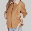 Women's Jenna Tan B-3 Bomber Leather Jacket