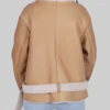 Women's Tan Jenna B-3 Bomber Leather Jacket
