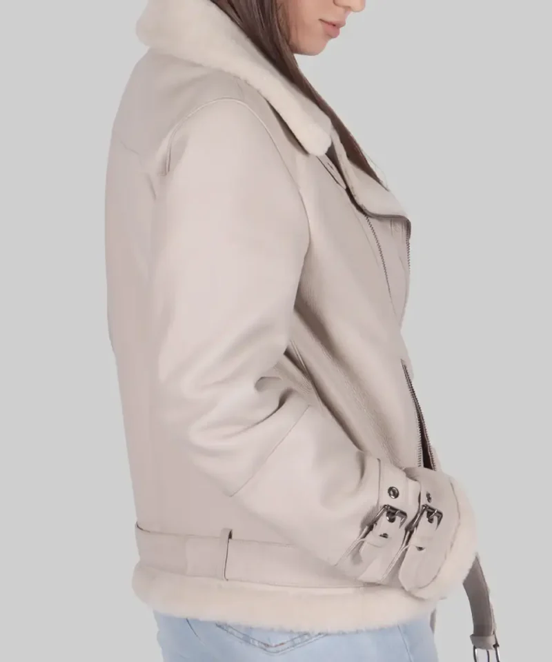 Jenna White B-3 Bomber Leather Jacket