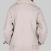 Women's White Jenna B-3 Bomber Leather Jacket