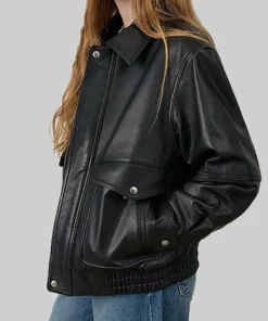 Women’s Black Juniper A-2 Bomber Leather Jacket