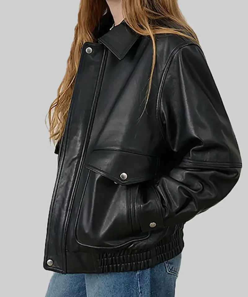 Women’s Black Juniper A-2 Bomber Leather Jacket