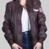 Women's Kim Brown G-1 Flight Leather Jacket