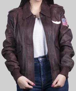 Women's Kim Brown G-1 Flight Leather Jacket