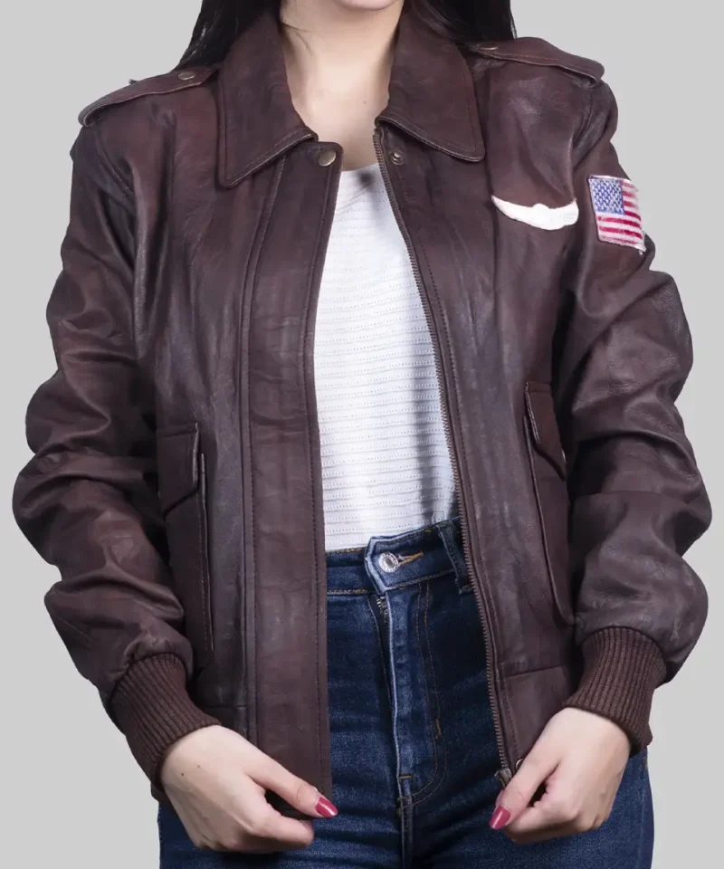 Women's Kim Brown G-1 Flight Leather Jacket