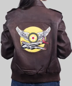 Women's Brown Kim G-1 Flight Leather Jacket