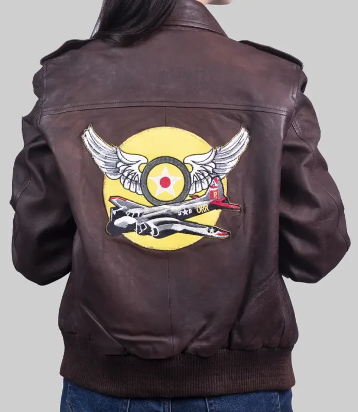 Women's Brown Kim G-1 Flight Leather Jacket