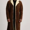 Men's Kolby Brown Suede Shearling Coat