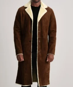 Men's Kolby Brown Suede Shearling Coat