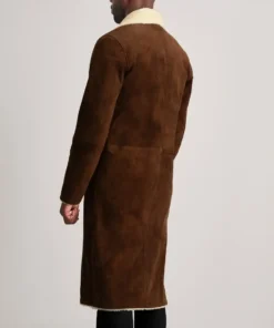 Men's Brown Kolby Suede Shearling Coat