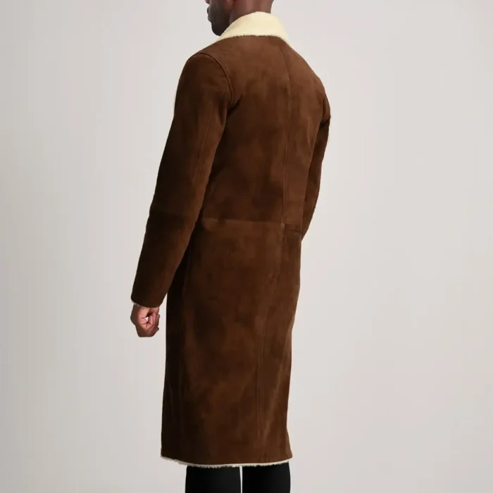 Men's Brown Kolby Suede Shearling Coat