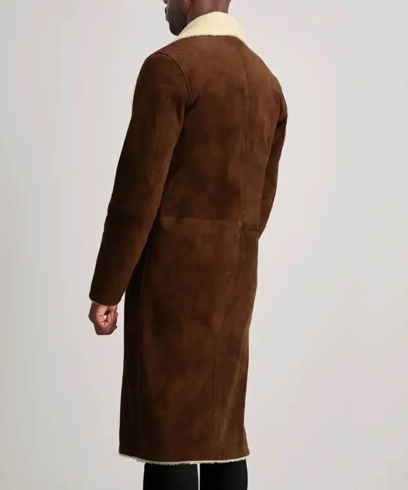 Men's Brown Kolby Suede Shearling Coat