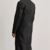 Men's Black Kolby Distressed Leather Shearling Coat